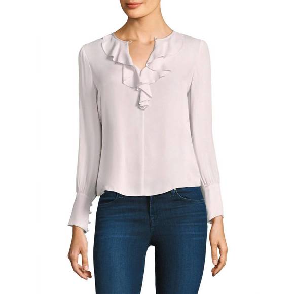 rebecca taylor silk ruffle top